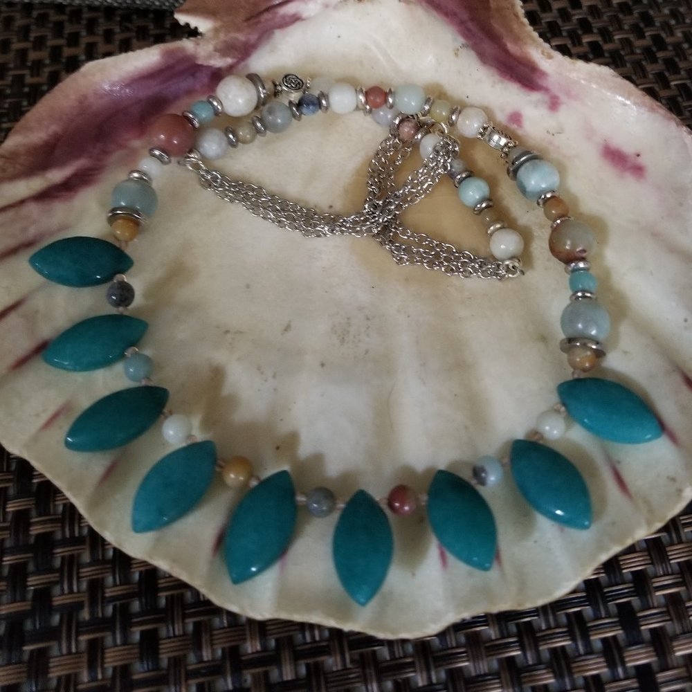 Amazonite & Jade 20" Necklace